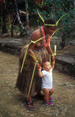 Yap woman with a visitors baby