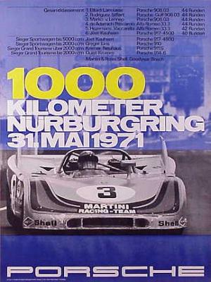 1000 km Nurburgring, 31 Mai 1971 30x40 in 76x102 - Available: Yes - $150