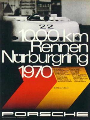 1000 km Rennen Nurburgring 1970 30x40 in 76x102 cm - Available: Yes - $200