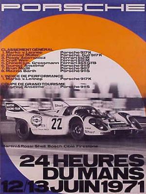 24 Heures Du Mans, 12-13 Juin 1971 30x40 in 76x102 cm - Available: Yes - $250