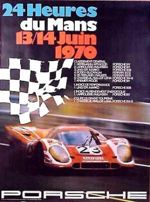 24 Heures Du Mans, 13-14 Juin 1970, Classement General  30x40 in 76x102 cm - Sold Out $400