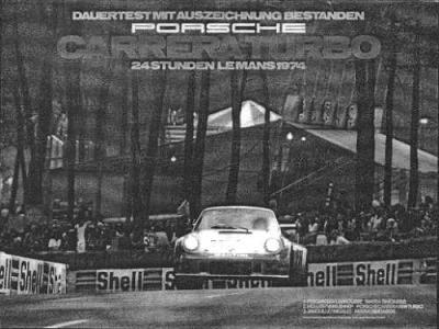 Dauertest mit Auszeichnung Bestanden, Carrera Turbo, 24 Stunden Le Mans 1974 40x30 in 102x76 cm - NLA