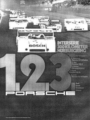 Interserie 300 Kilometer Nurburgring, 1,2,3 Porsche 30x40 in 76x102 cm - NLA