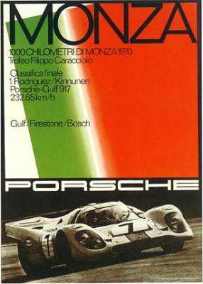 Monza, 1000 Chilometri Di Monza 1970 33x46x.75 in 84x120 cm - Available: Yes - $150
