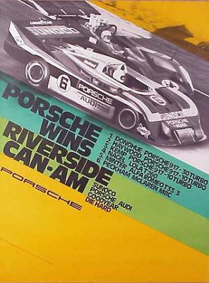 Porsche wins Riverside Can-Am 30x40 in 76x102 cm - Sold Out - $150