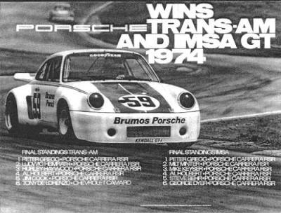 Porsche wins Trans-Am and IMSA GT 1974 40x30 in 102x76 cm - NLA