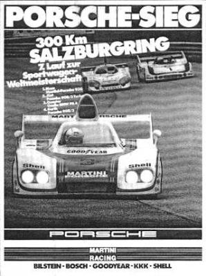 Porsche-Sieg, 300 km Salzburgring, 7. Lauf zur Sportwagen-Weltmeisterschaft 30x40 in 76x102 cm - NLA