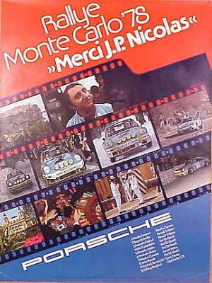 Rallye Monte Carlo 78, Merci J.P. Nicolas 30x40 in 76x102 cm - Available: Yes - $100