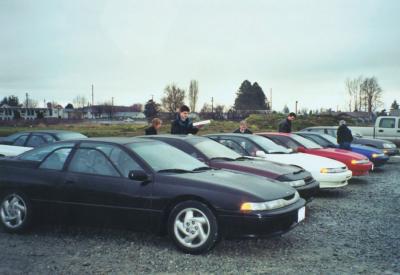 People returning to their cars