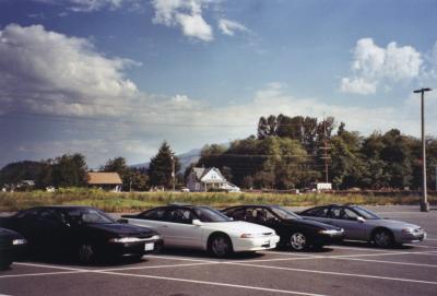 Parking lot Subarus