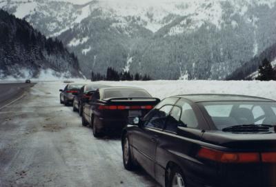 SVXs looking down HWY 2 (WA) mountain pass