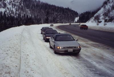 Subarus on HWY 2 (WA)