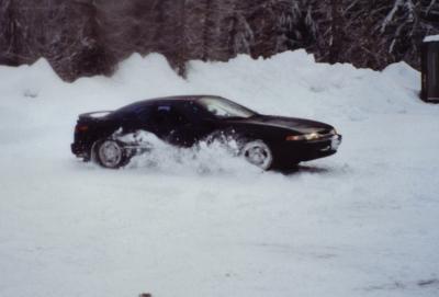 Ebony SVX spraying snow