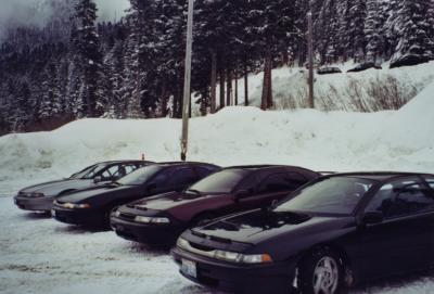 SVXs in ski parking lot