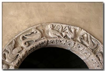 Intricate detail of arch at the Cloisters