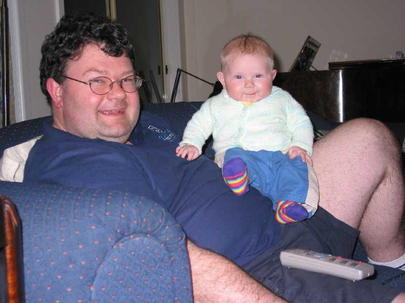 sitting on dad