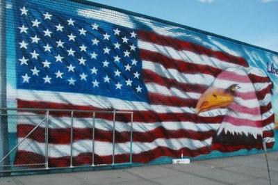 Full view of Flag and Eagle