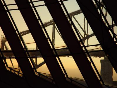 Harbor Bridge thru Opera House Window