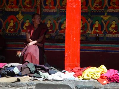 Monk Sorting Clothes