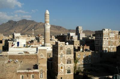 View of Old Sanaa from the top of the Arabia Felix Hotel