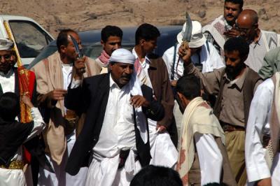 On Thursday and Friday mornings, Yemenis celebrate weddings at the Wadi Dhahr overlook