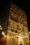 Old Town Sanaa at night