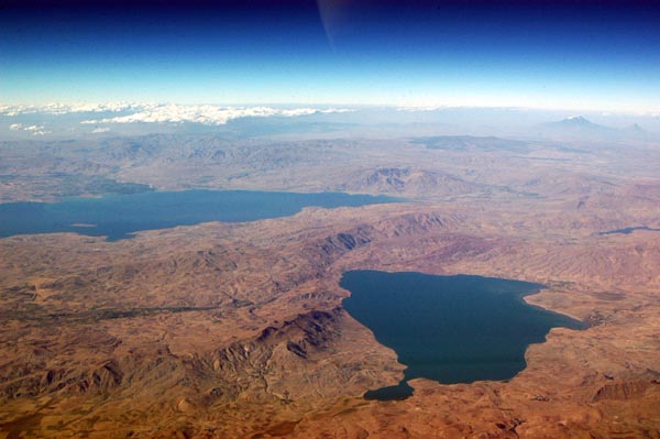 Lake Van (left) & Mount Ararat, Turkey