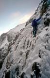 Winter Climbing Glencoe, Scotland. Climber Dave Kerr