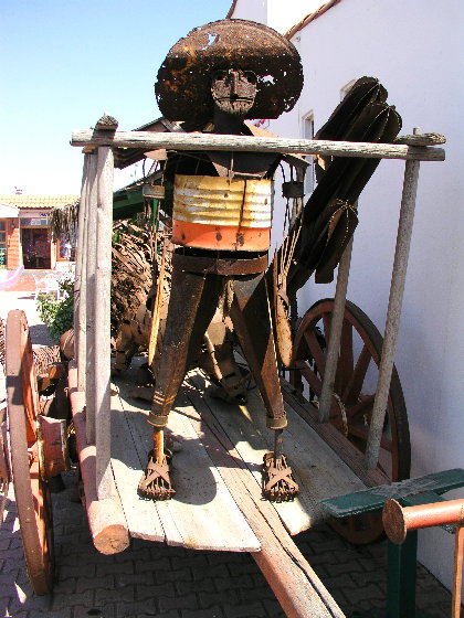Metal Man on Cart