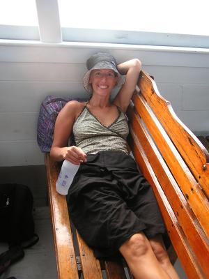 Relaxing on the ferry back to Samui