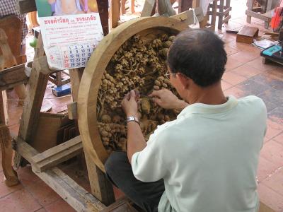 traditional thai carving on teak