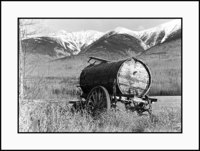 Old barrel wagon