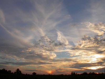 sun reflecting on remnant of rainbow -- sept--24--2004