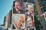 Bush, Rumsfeld, Cheney, and Ashcroft as Pinnochios
