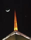 Spire and Moon