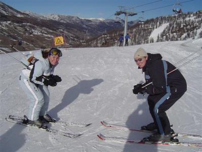 Al joined us for 3 days and did beginner classes with Julie.  Jules enjoyed skiing much more than boarding.