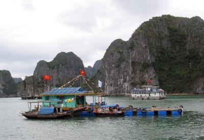 boat with fish farm