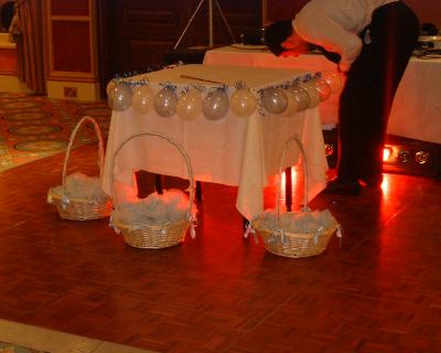 Grosvenor Pulford - Cake table with christening favours