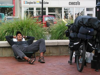 Relaxing after bicyle ride