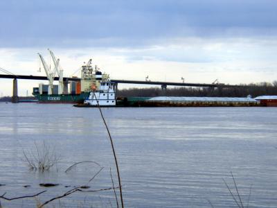 Tug Moving Barges