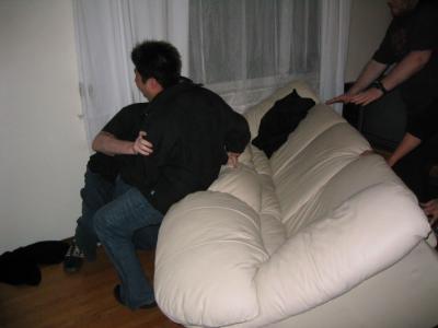 joel rumbles with mikey... and the couch is the loser!
