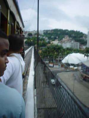 the free ride on the bondinho across Arcos da Lapa
