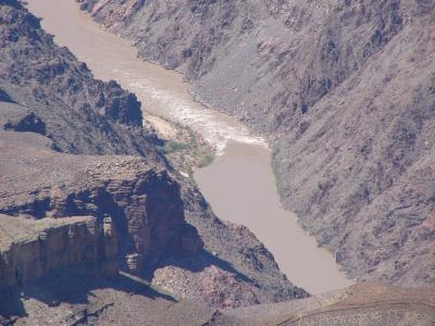 Notice the rapids on the river