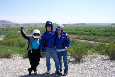 Diane, Bob and Gwen all suited up ready to ride