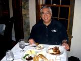 My son-in-law enjoying dinner at Moosilauke Restaurant in Kent, Connecticut 3/2/04