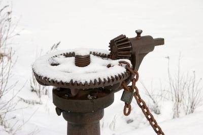 cog wheels and ice