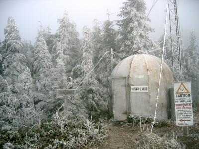 Frozen hiker's hut