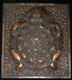 Tibetan Repousse Copper Plaque, 12x10 inches