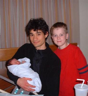 Cousin Cole with Dad and Ava