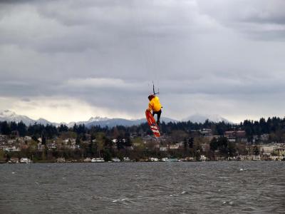 Kiteboarding on Lake Washington